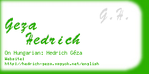 geza hedrich business card